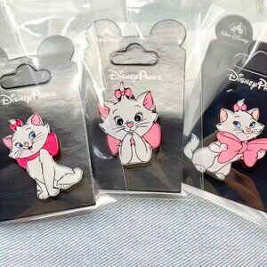 Disney Parks Pins 3pk Aristocats Marie Walt Collectable Souvenir Cat Kitty NEW